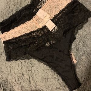 3 NWT Soft Micro Thongs Size 20/22 — Black & Pink